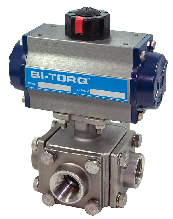 IS-3W (3-Way SS NPT) Pneumatic Actuator Ball Valves