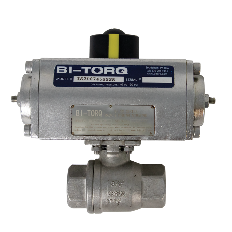 IS-2P (2-Piece SS) Pneumatic Actuator Ball Valves