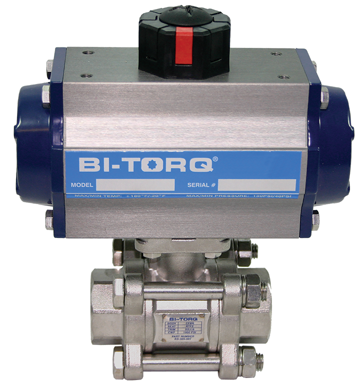 IS-3PT (3-Piece SS) Pneumatic Actuator Ball Valves